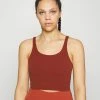Nike Performance THE YOGA LUXE CROP TANK - Top - Oxen Brown/iron Grey