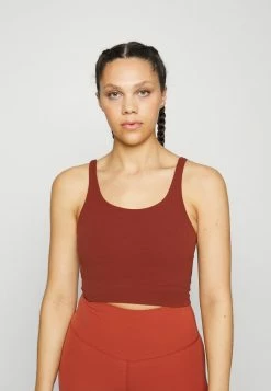 Nike Performance THE YOGA LUXE CROP TANK - Top - Oxen Brown/iron Grey