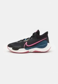 Nike Performance RENEW ELEVATE III - Basketball Shoes - Black/pinksicle/valerian Blue