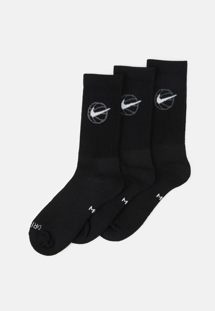 Nike Performance BASKETBALL SOCKS 3 PACK - Sports Socks - Black/white 1 Nike Performance BASKETBALL SOCKS 3 PACK - Sports Socks - Black/white