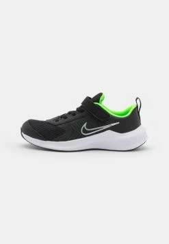 Nike Performance DOWNSHIFTER 11 UNISEX - Neutral Running Shoes - Black/green Strike/chrome