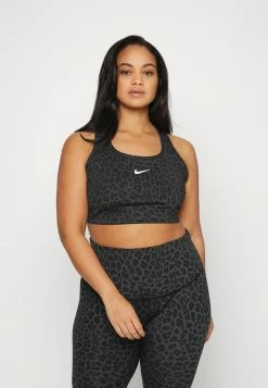 Nike Performance BRA PLUS - Medium Support Sports Bra - Dark Smoke Grey/white