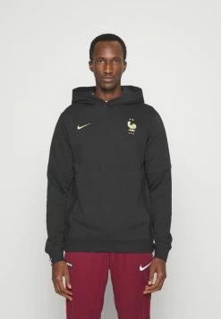 Nike Performance FRANCE FFF TRAVEL HOODIE - National Team Wear - Black/metallic Gold