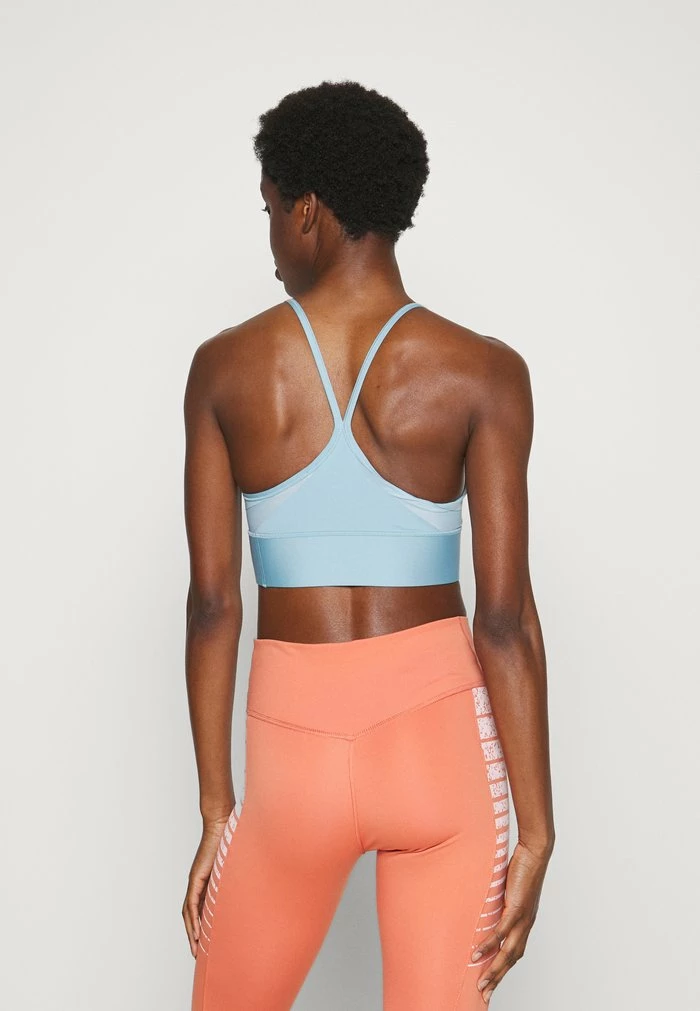 Nike Performance INDY BRA - Medium Support Sports Bra - Worn Blue/white 3 Nike Performance INDY BRA - Medium Support Sports Bra - Worn Blue/white - Image 3