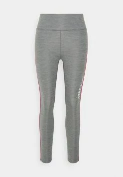 Nike Performance ONE - Leggings - Iron Grey Heather/mystic Hibiscus/white