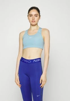 Nike Performance Medium Support Sports Bra - Worn Blue/white