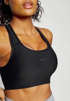 Nike Performance SEAMLESS BRA - Medium Support Sports Bra - Black/dark Smoke Grey -Nike Performance store bd8500b0d8ee410296221c5a470e27bf