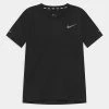 Nike Performance B NK DF SS MILER TOP UNISEX - Sports T-shirt - Black