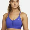Nike Performance INDY V NECK BRA - Light Support Sports Bra - Lapis/deep Royal Blue/lapis/(white)