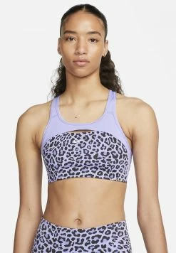 Nike Performance BRA - Medium Support Sports Bra - Light Thistle Light Thistle White