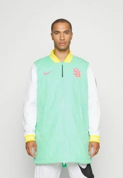 Nike Performance MLB SAN DIEGO PADRES CITY CONNECT DUGOUT JACKET - Training Jacket - Green Glow/white