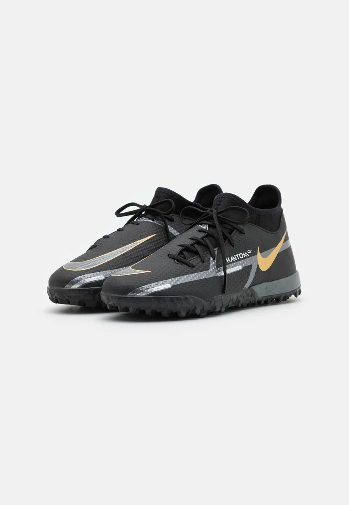 Nike Performance PHANTOM GT2 ACADEMY DYNAMIC FIT TF - Astro Turf Trainers - Black/metallic Dark Grey/metallic Gold 2 Nike Performance PHANTOM GT2 ACADEMY DYNAMIC FIT TF - Astro Turf Trainers - Black/metallic Dark Grey/metallic Gold - Image 2
