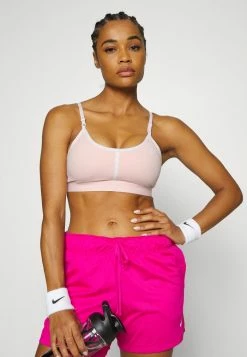Nike Performance AIR INDY LOGO BRA - Light Support Sports Bra - Atmosphere/white -Nike Performance store c1fe28524a5e4e32af72c1cffdb3b497