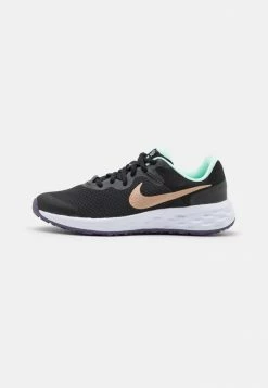 Nike Performance REVOLUTION 6 UNISEX - Neutral Running Shoes - Black/metallic Red Bronze/mint Foam/canyon Purple