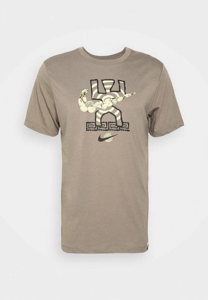 Nike Performance TEE - Sports T-shirt - Olive Grey 4 Nike Performance TEE - Sports T-shirt - Olive Grey - Image 4