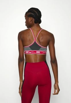 Nike Performance INDY LOGO BRA - Light Support Sports Bra - Iron Grey Heather/mystic Hibiscus/white -Nike Performance store c5319862be29465a9e76bdd3921c9840