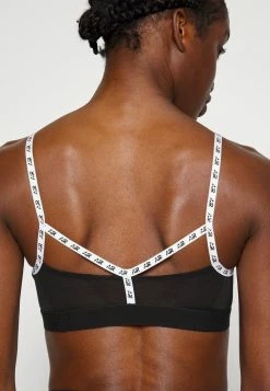 Nike Performance AIR INDY LOGO BRA - Light Support Sports Bra - Black/white -Nike Performance store c7c71626d7a44193836d18f54b23ff2f