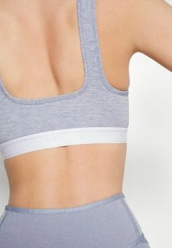 Nike Performance SOFT TEE BRA - Medium Support Sports Bra - Ashen Slate Heather/white -Nike Performance store c96df816bd9b42fbba73f97a72ef1098