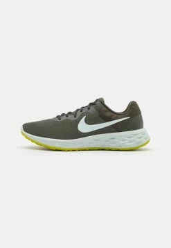 Nike Performance REVOLUTION 6 NN - Neutral Running Shoes - Cargo Khaki/glacier Blue/sequoia/light Silver/yellow Strike