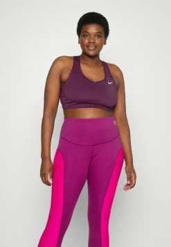 Nike Performance BRA NON PAD - Medium Support Sports Bra - Sangria/white