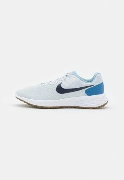 Nike Performance REVOLUTION 6 NN 4E - Neutral Running Shoes - Pure Platinum/thunder Blue/dark Marina Blue/worn Blue/hot Curry/light Brown