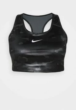 Nike Performance CAMO BRA - Medium Support Sports Bra - Smoke Grey/white
