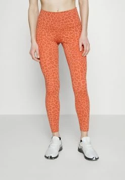 Nike Performance ONE LEOPARD - Leggings - Madder Root/white