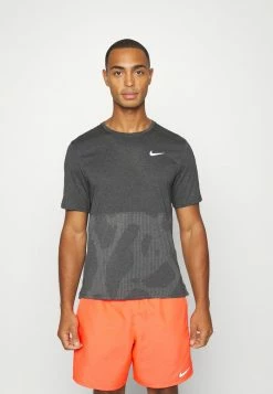 Nike Performance RUN CORE - Sports T-shirt - Black Heather/silver
