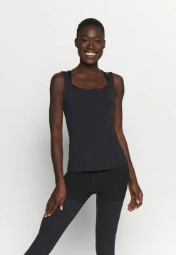 Nike Performance THE YOGA LUXE TANK - Top - Black/dark Smoke Grey