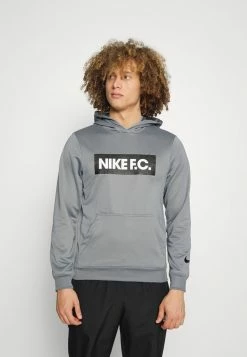 Nike Performance FC LIBERO HOODIE - Hoodie - Cool Grey/white/black
