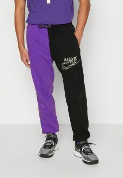 Nike Performance DRY FIT STANDARD PANT - Club Wear - Black/action Grape/metallic Silver
