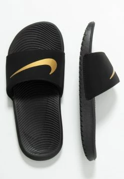 Nike Performance KAWA SLIDE UNISEX - Pool Slides - Black/metallic Gold