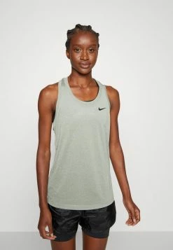 Nike Performance RACEBACK TANK - Sports T-shirt - Dark Grey Heather/black