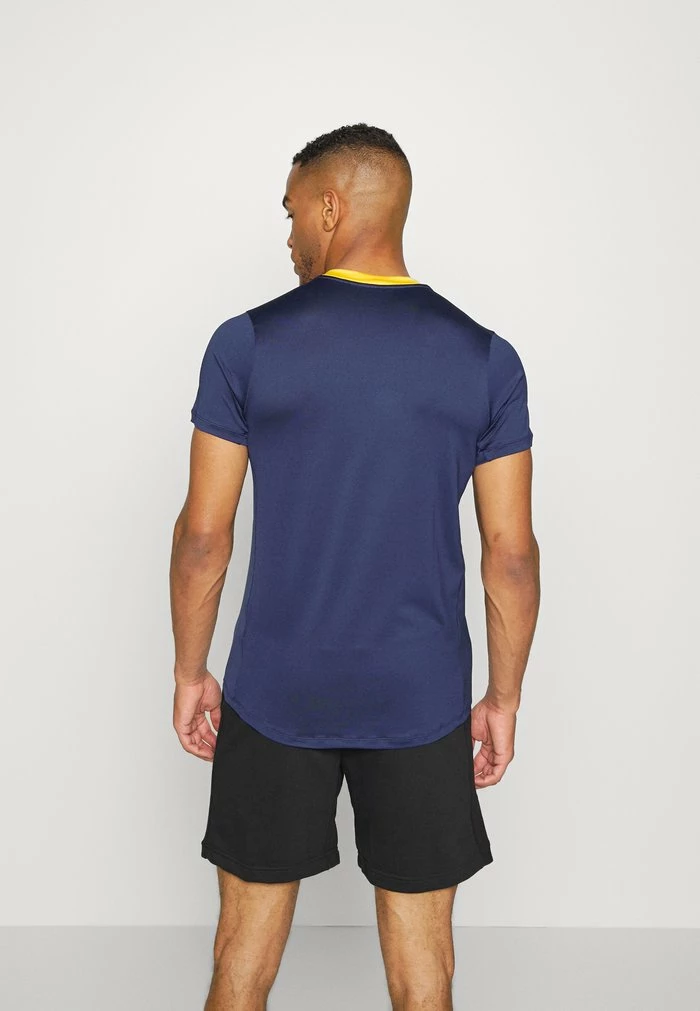 Nike Performance ADVANTAGE - Sports T-shirt - Midnight Navy/yellow Ochre/white 3 Nike Performance ADVANTAGE - Sports T-shirt - Midnight Navy/yellow Ochre/white - Image 3
