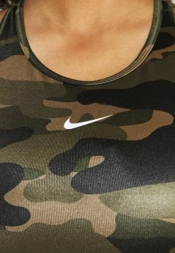 Nike Performance CAMO BRA - Medium Support Sports Bra - Medium Olive/black/white -Nike Performance store da31fd9bf123445da9755fa523fe0bc5