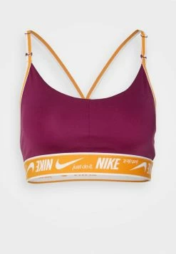 Nike Performance INDY LOGO BRA - Light Support Sports Bra - Sangria/light Curry/white -Nike Performance store da6c3ab41c4e42cfaab46e1143117df0