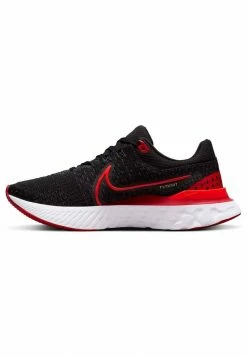 Nike Performance REACT INFINITY RUN 3 - Neutral Running Shoes - Black/brt Crimson-univ Red-white-lt Soft Pink-pink Gaze