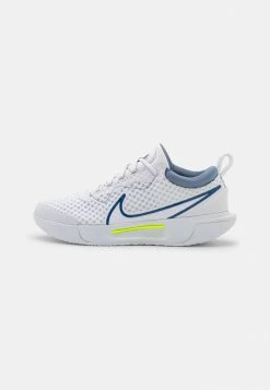 Nike Performance COURT ZOOM PRO - Multicourt Tennis Shoes - White/mystic Navy/ashen Slate/grey Fog/volt