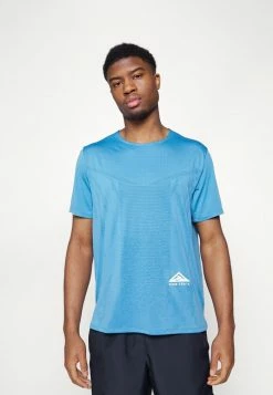 Nike Performance TRAIL RISE 365 - Sports T-shirt - Dutch Blue/mint Foam -Nike Performance store e08f93155a784b258f1bc3fc7e187fe5