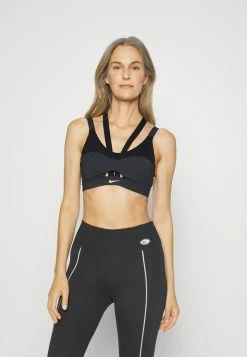 Nike Performance INDY BRA - Medium Support Sports Bra - Dark Smoke Grey/black/white