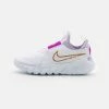 Nike Performance FLEX RUNNER 2 GS UNISEX - Neutral Running Shoes - White/metallic Copper/violet Frost/vivid Purple