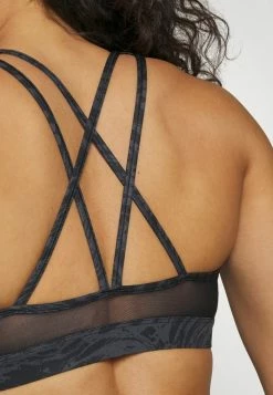 Nike Performance BRA - Medium Support Sports Bra - Black/metallic Silver -Nike Performance store e7cb3778aff34ee588950c88bc776d88