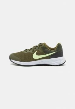 Nike Performance REVOLUTION 6 UNISEX - Neutral Running Shoes - Rough Green/barely Volt/black/total Orange