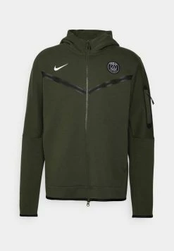 Nike Performance PARIS ST GERMAIN HOODIE - Zip-up Sweatshirt - Cargo Khaki/white -Nike Performance store ece6695076594b839cccec0741d426dc