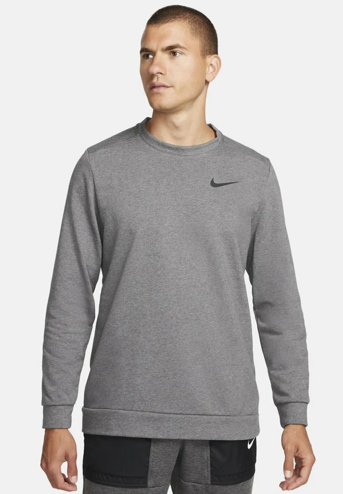 Nike Performance CREW - Sweatshirt - Charcoal Heathr/black 1 Nike Performance CREW - Sweatshirt - Charcoal Heathr/black