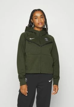 Nike Performance PARIS ST GERMAIN - Hoodie - Cargo Khaki/white