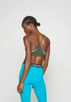 Nike Performance INDY V NECK BRA - Light Support Sports Bra - Cargo Khaki/alligator -Nike Performance store f5818c4a55e64d1782560986006c1670