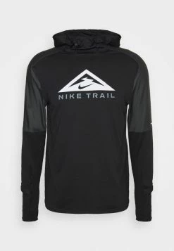 Nike Performance TRAIL HOODIE - Long Sleeved Top - Black/smoke Grey -Nike Performance store f65b1989e0c24da6adbea572e5854e8b