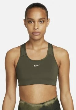 Nike Performance Medium Support Sports Bra - Cargo Khaki/white