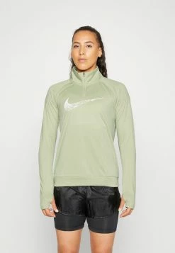 Nike Performance RUN - Long Sleeved Top - Olive Aura/silver/white